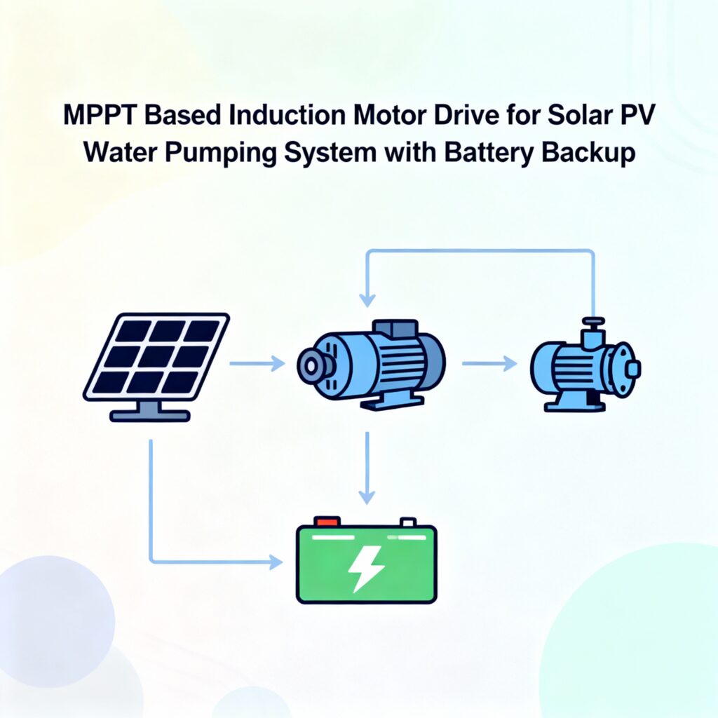 mppt based induction motor drive for solar pv water pumping system with battery backup