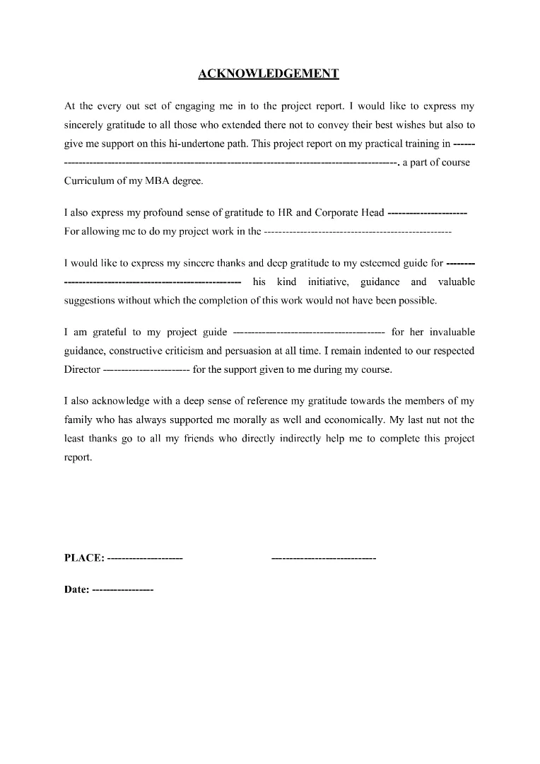 6. acknowledgement page