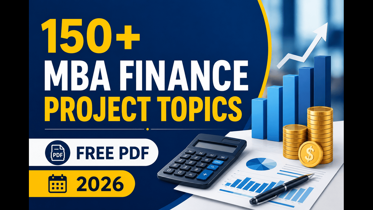 150+ MBA Finance Project Topics PDF 2026 Free Download with category-wise finance research topics.
